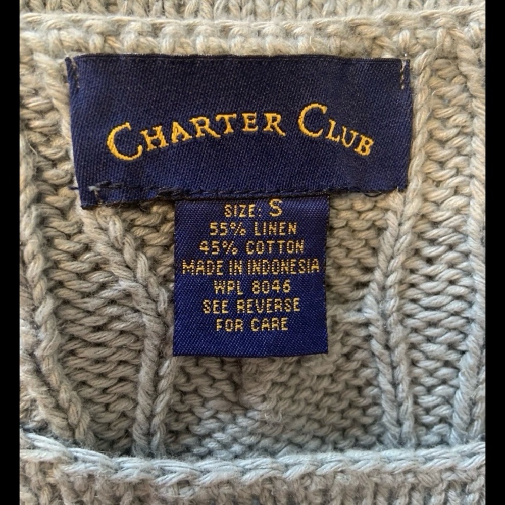 Charter Club Sage Green Cable Knit Sweater Vest Size Small. - Picture 4 of 7